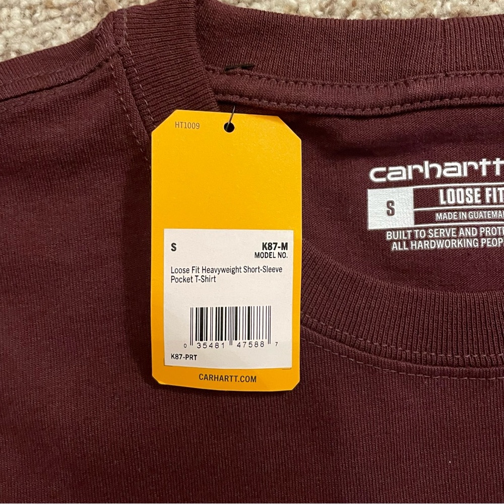 NWT! CARHARTT MEN'S LOOSE FIT
HEAVYWEIGHT LOGO POCKET WORK T-SHIRT SMALL - Picture 10 of 10